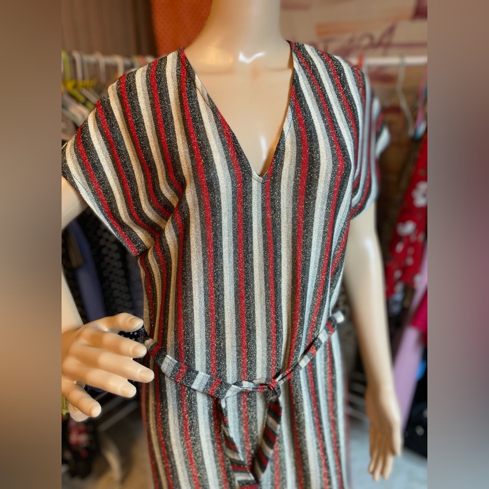 136 Stripped sparkling dress size L
